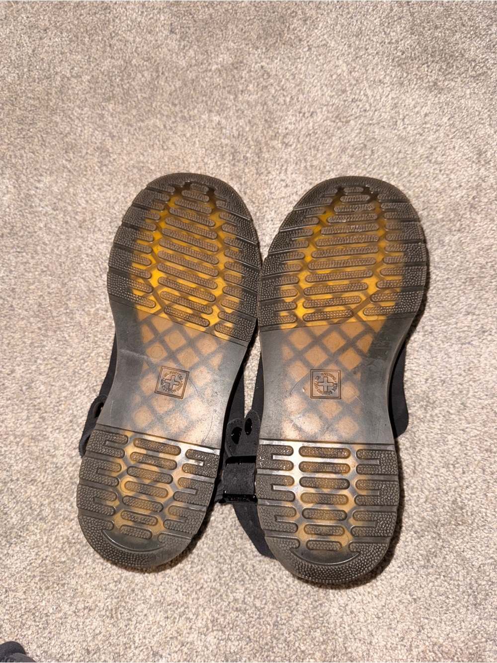 Dr. Martens Black Slip-On Mule with Yellow Stitching - Picture 3 of 4